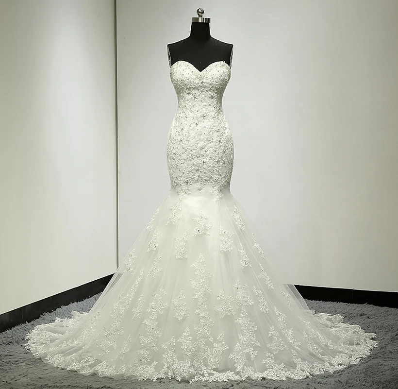 Vestido De Noiva Princesa сексуальное свадебное платье русалки настоящая фотография кружевное китайское свадебное платье Casamento