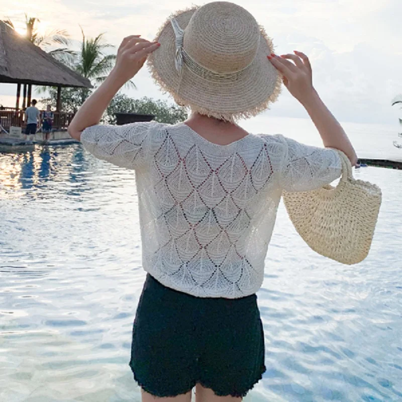 Женское пляжное платье бикини Сетчатое с шортами накидка на купальник 2019|Пляжная