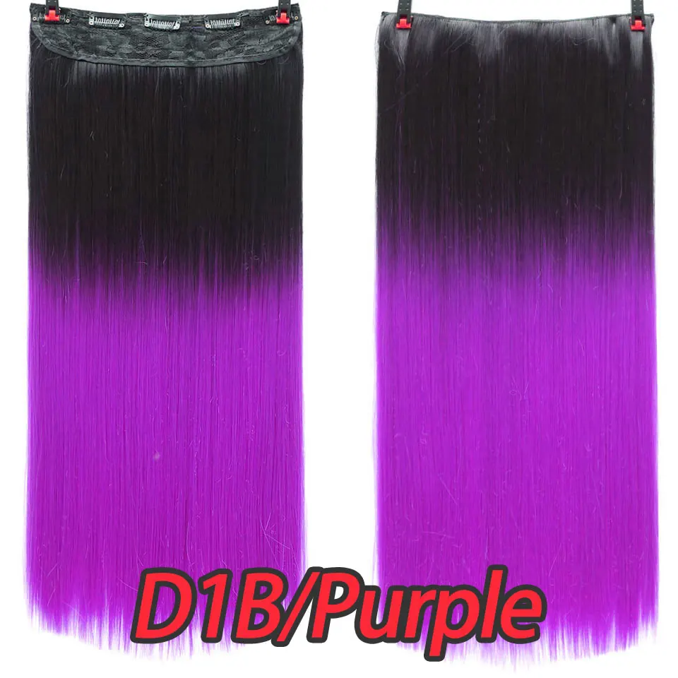 D1B.Purple Pageup 24 дюйма длинные Размеры волнистые 5 зажимов зажимы для наращивания волос высокотемпературное волокно различных цветов синтетические накладные волосы - Цвет: D1B.Purple