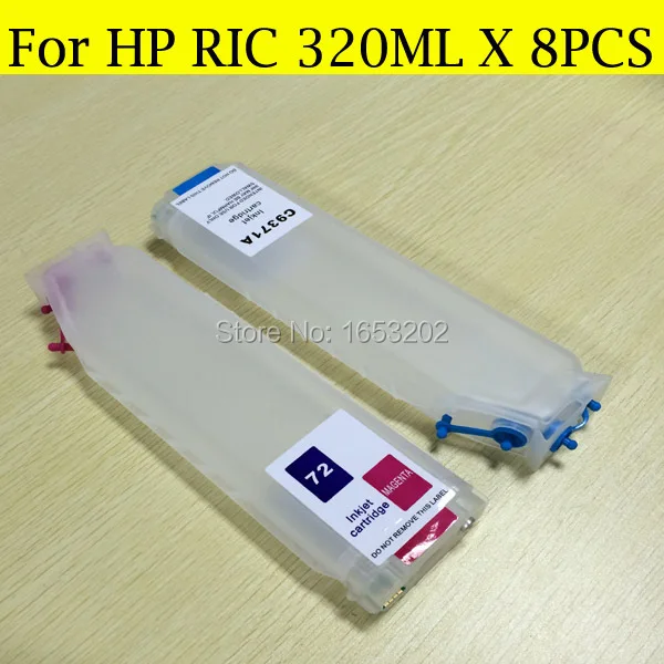 

1 Set Large 320ML Format HP70 Refillable Ink Cartridge For HP 70 Designjet Z5200 z2100 2100 With 8 Pieces ARC Chip