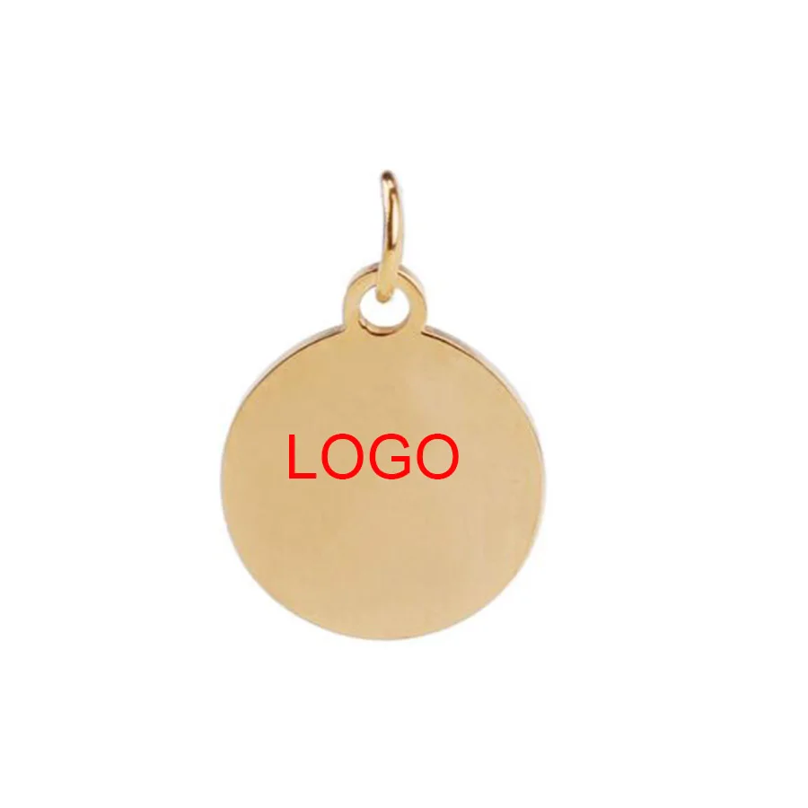 gold Leave logo Jaymaxi подвеска круглая бирка из нержавеющей стали зеркальная полировка на заказ Гравировка логотипа имя Шарм ювелирные изделия 12x17,5 мм 50 шт./лот - Окраска металла: gold Leave logo
