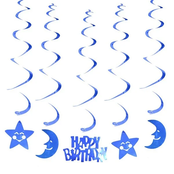 Royal blue Новинка! 6 шт. потолочное вихревое украшение металлик для свадьбы, Рождества, Хэллоуина, дня рождения, вечеринки - Цвет: Royal blue
