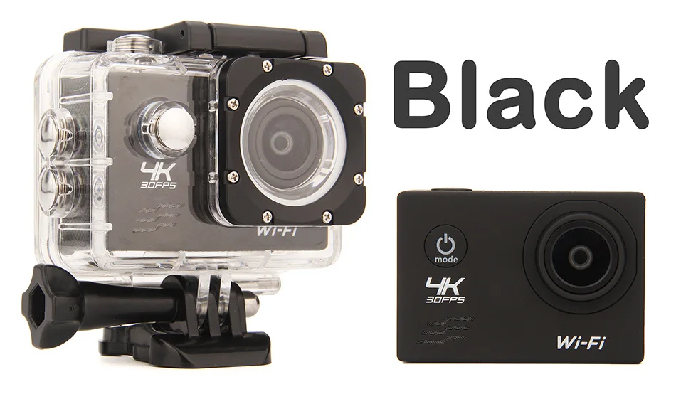 black Wifi HD спортивная Экшн-камера HD 1080 P 2,0 lcd 130D go мини Экшн-камера на шлем Водонепроницаемая Спортивная камера уличные видеокамеры pro - Цвет: black