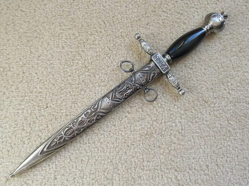 S0063 Серебряный священный ангельский средневековый русский миниатюрный сабля меч