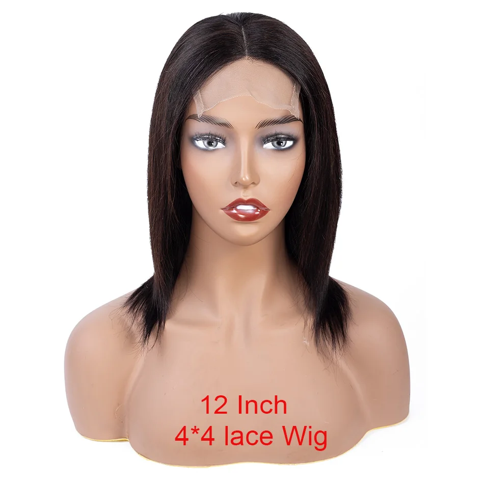 360 парики из человеческих волос с фронтальной шнуровкой парик Боб предварительно