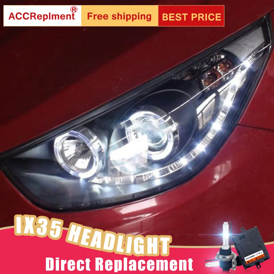 2 шт. светодиодный фары для Hyundai ix35 2010 2013 Светодиодный Автомобильные ангельские