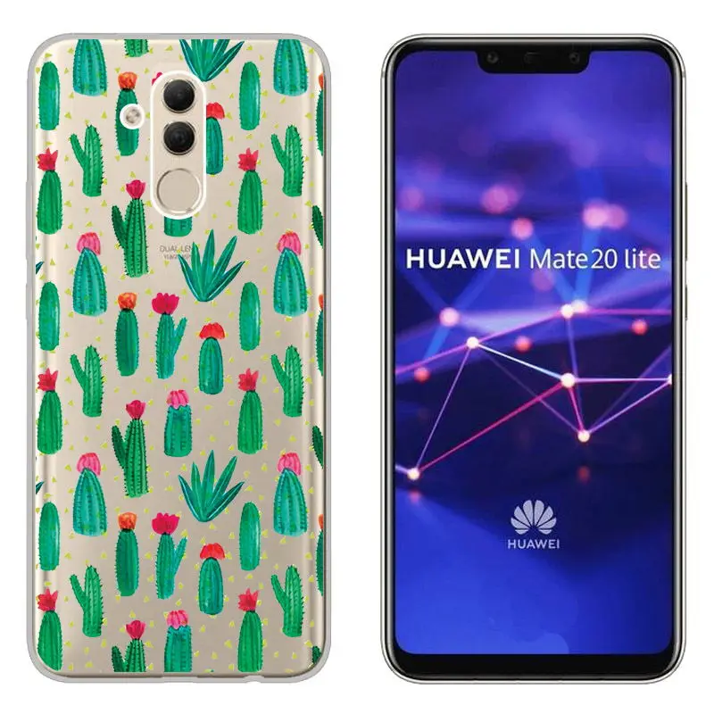 Тонкий мягкий ТПУ чехол Honor 8X Max с узором для Huawei Mate 20 Lite Pro Nova 3 3i P Smart Plus силиконовый