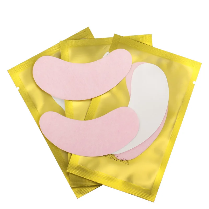 goledn pink pads Гидрогелевые патчи розовые накладки для глаз для наращивания ресниц 50 пар микс посылка бумажные патчи для ресниц Советы наклейки инструменты для макияжа - Длина: goledn pink pads