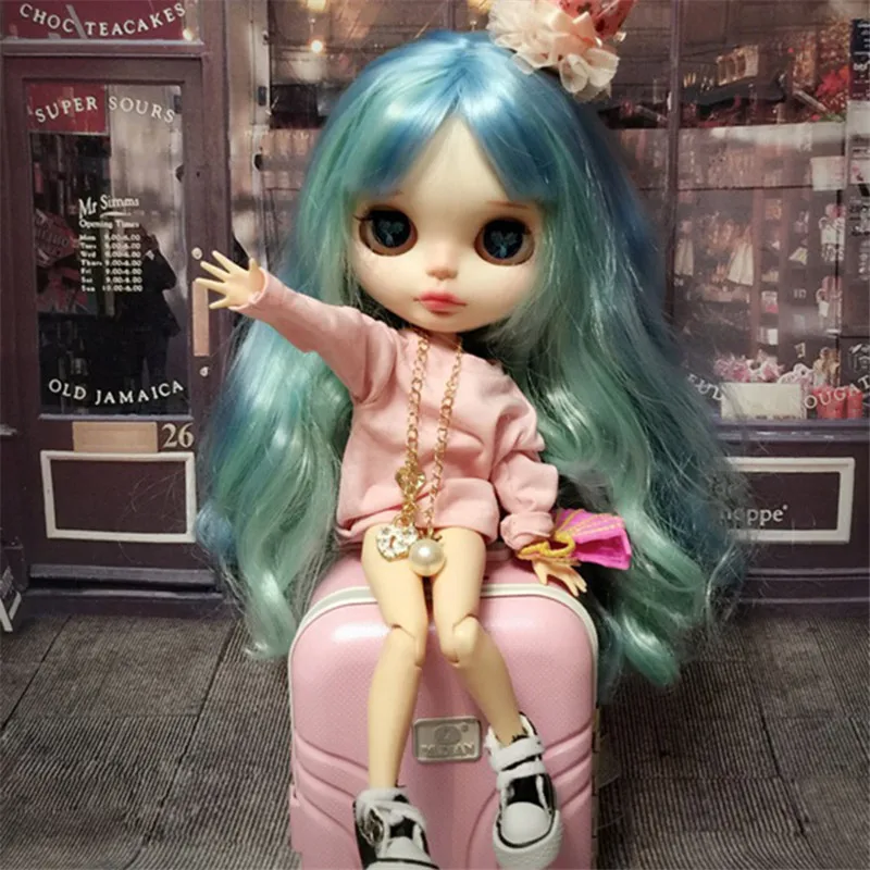 ICY Nude Blyth кукла серия No.280BL400/6005 синий микс зеленые волосы с челкой белая кожа 1/6 BJD, Jerryberry, Pullip, Licca