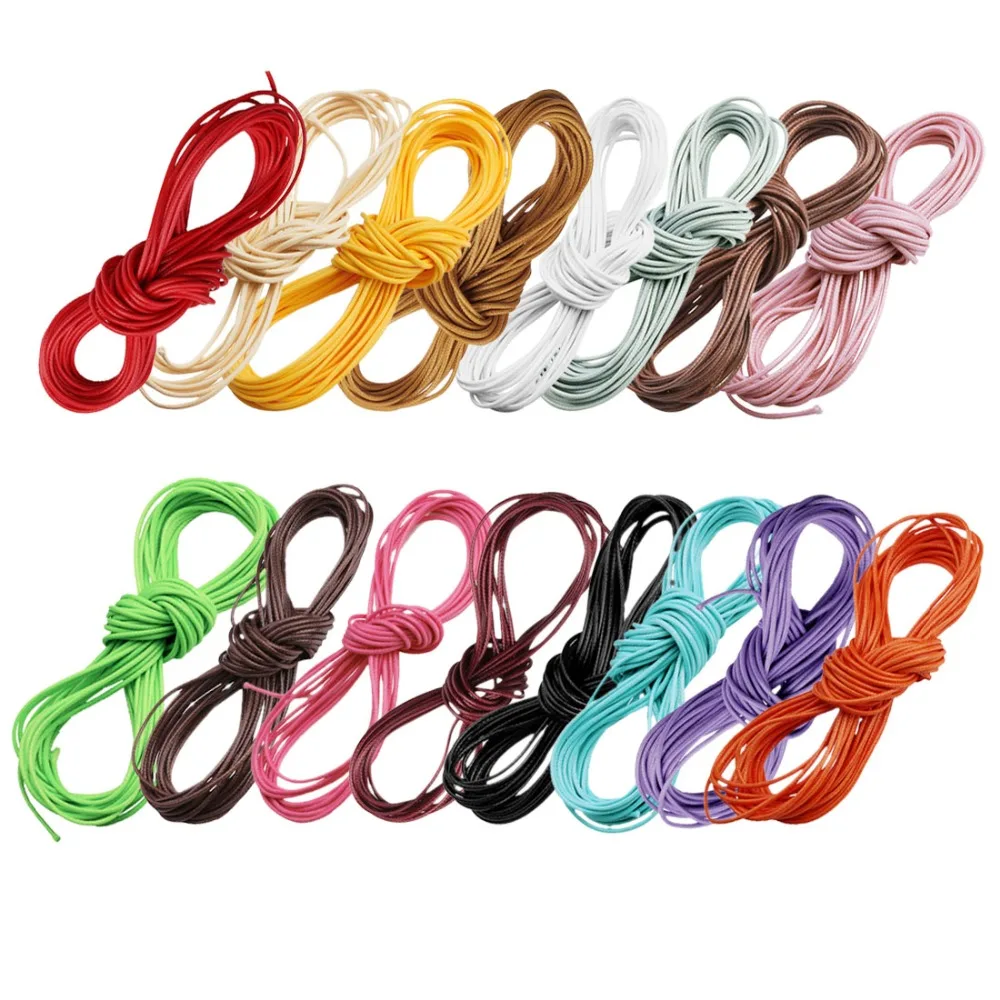 Разноцветный вощеный хлопковый шнур Sauvoo 10 м/лот 1 мм 2 нить веревка для поделки из