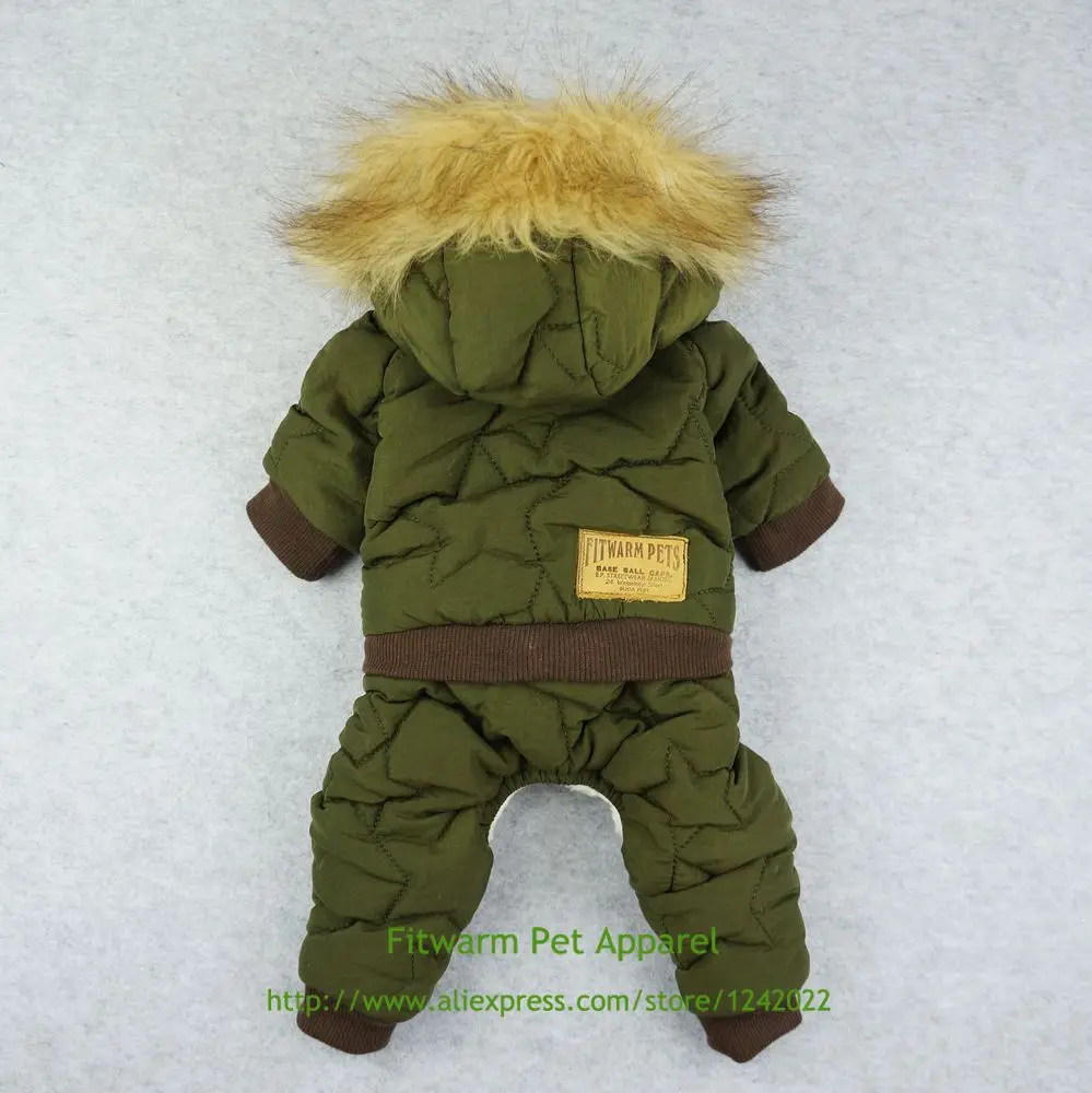 Fitwarm водонепроницаемая одежда для домашних животных, ветрозащитные куртки для собак, флисовые пальто с капюшоном, зеленые, XS, маленькие, средние, большие, XL, XXL, йоркские