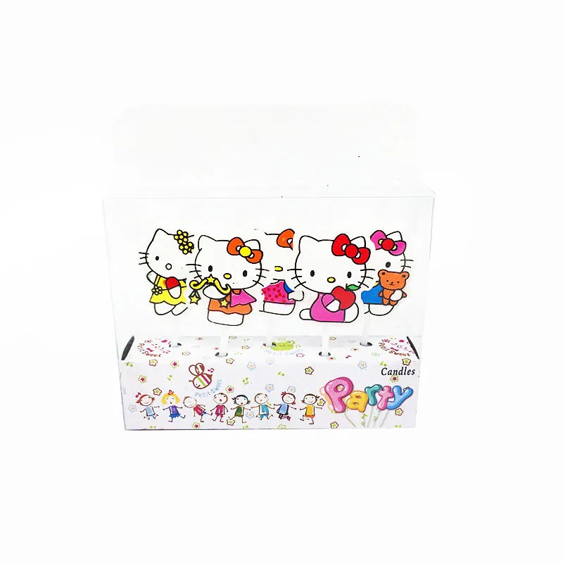 Kitty-5pcs 5 шт., украшение торта Маша и Медведь, детская мультяшная свеча с днем рождения, праздничные принадлежности для торта, детский подарок для топпера, кекса - Цвет: Kitty-5pcs