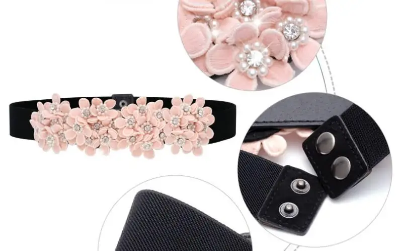 Fantastic Style Rhinestones Pearls Belt For Party Evening Dress Trendy Luxury Women Elastic Stretch Cummerbunds | Аксессуары для