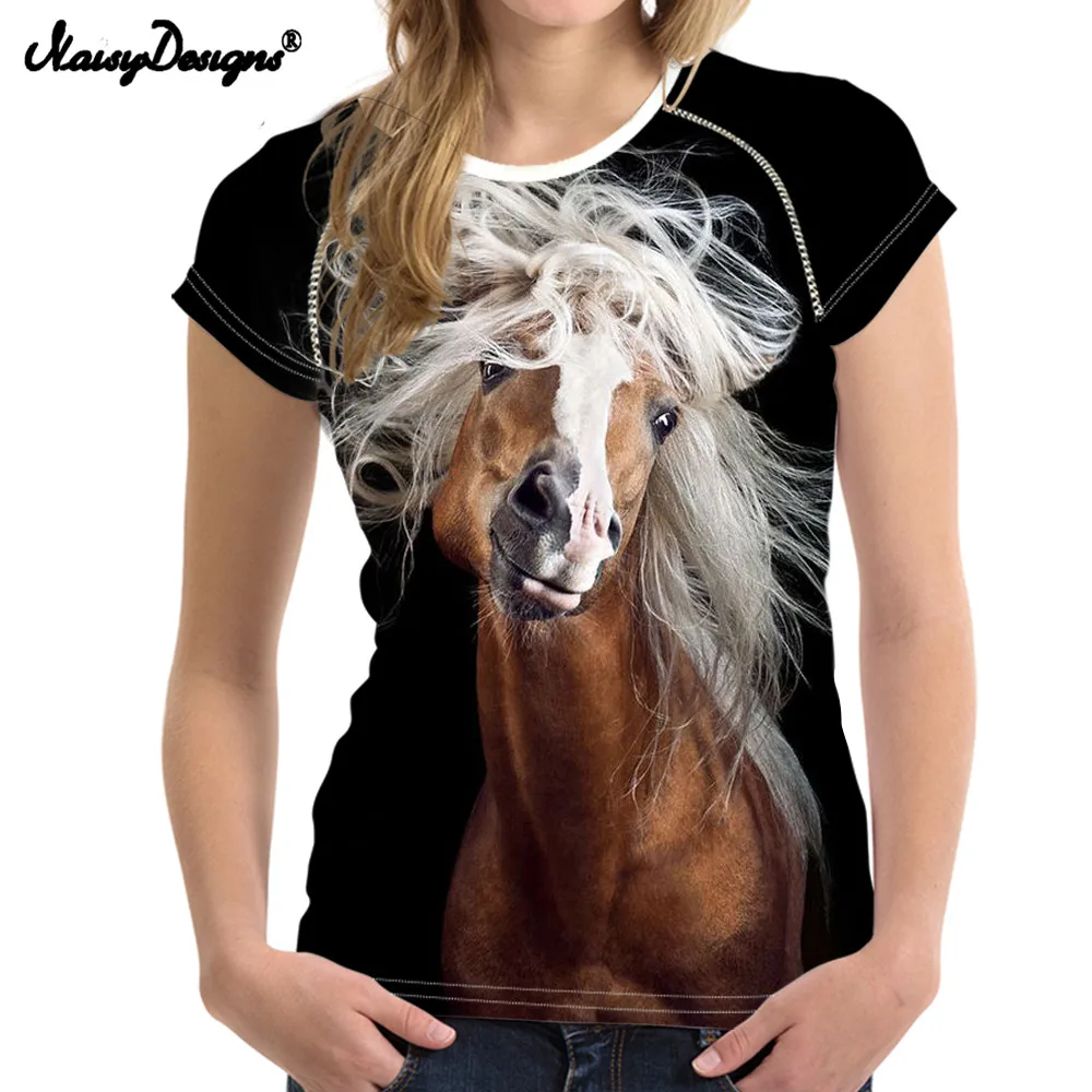 NOISYDESIGNS t-shirt Womens t shirt Female Legend T-shirt Gorgeous Horse for Girls Femmes Cool Punk Top tee Harajuku | Женская одежда