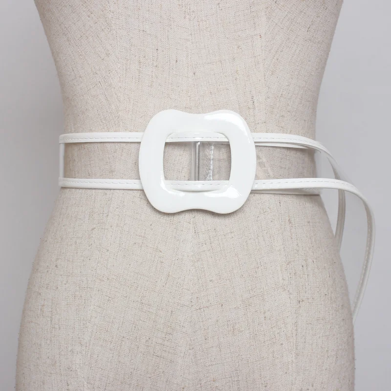 Новинка 2019 Женский поясной ремень прозрачный длинный из смолы ремешок для платья