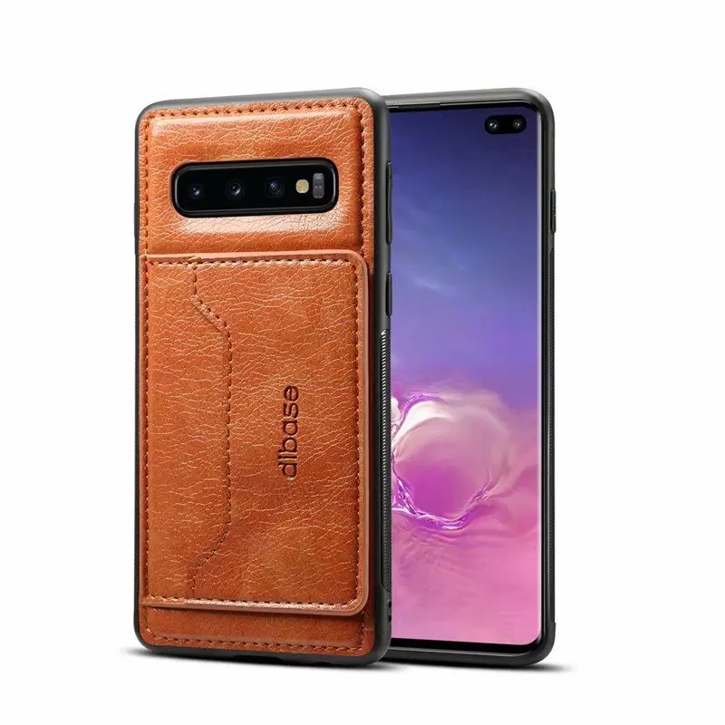 Чехол для Samsung Galaxy S10 задняя крышка Plus магнит искусственная кожа слот карт
