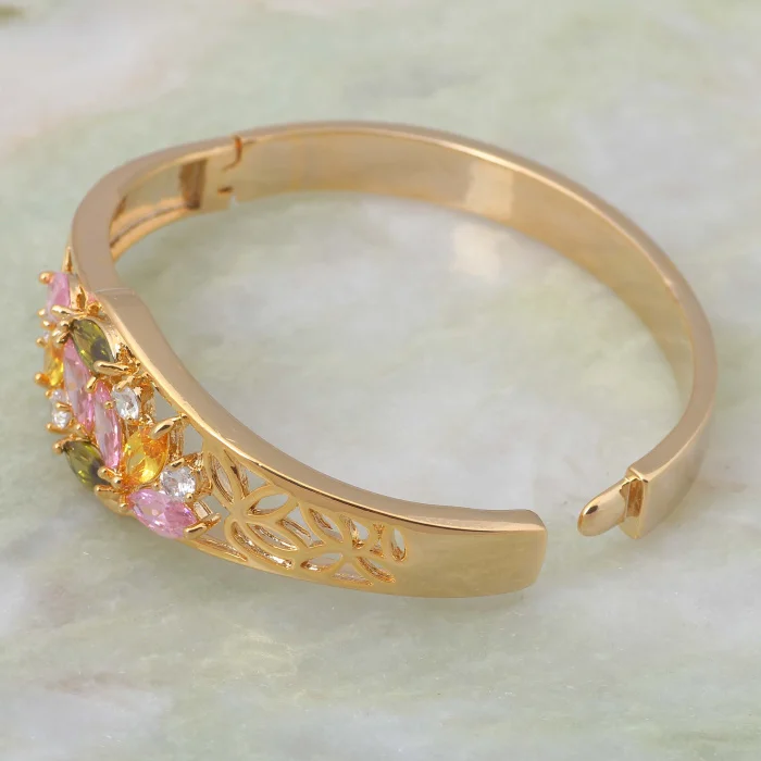 Брендовые дизайнерские Золотые браслеты наложения Colerful фианит ювелирные