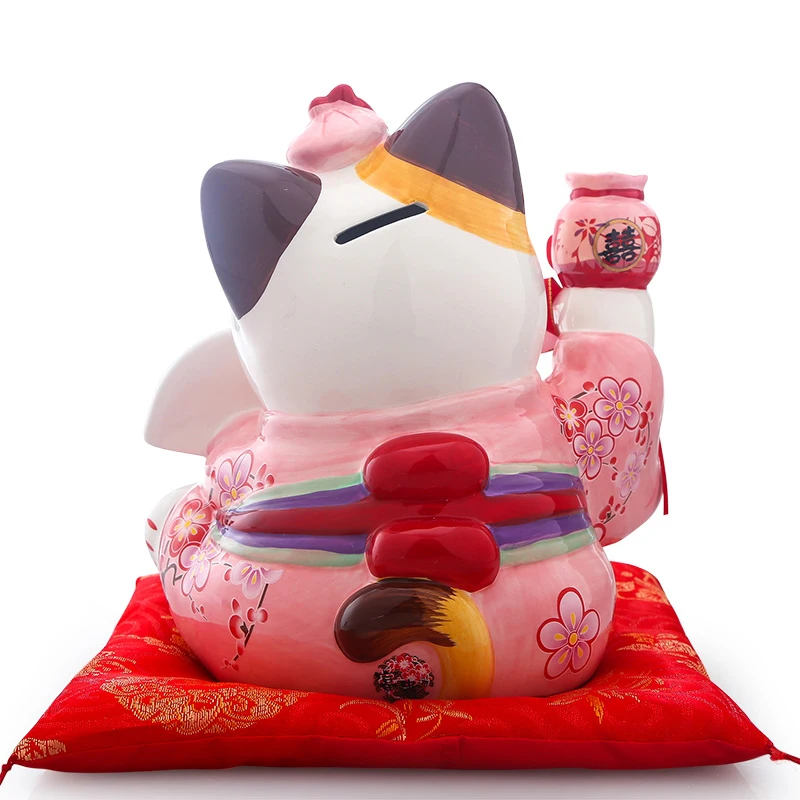 8 дюймов Керамический Манеки Neko орнамент счастливая кошка копилка японский парный Кот удачи фэн-шуй свадебный подарок центральный элемент (art.: 7ae4c8e49) - 7ae4c8e49