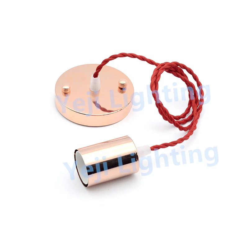 Розовое золото лампа Эдисона в стиле ретро держатель шнур набор потолок роза с