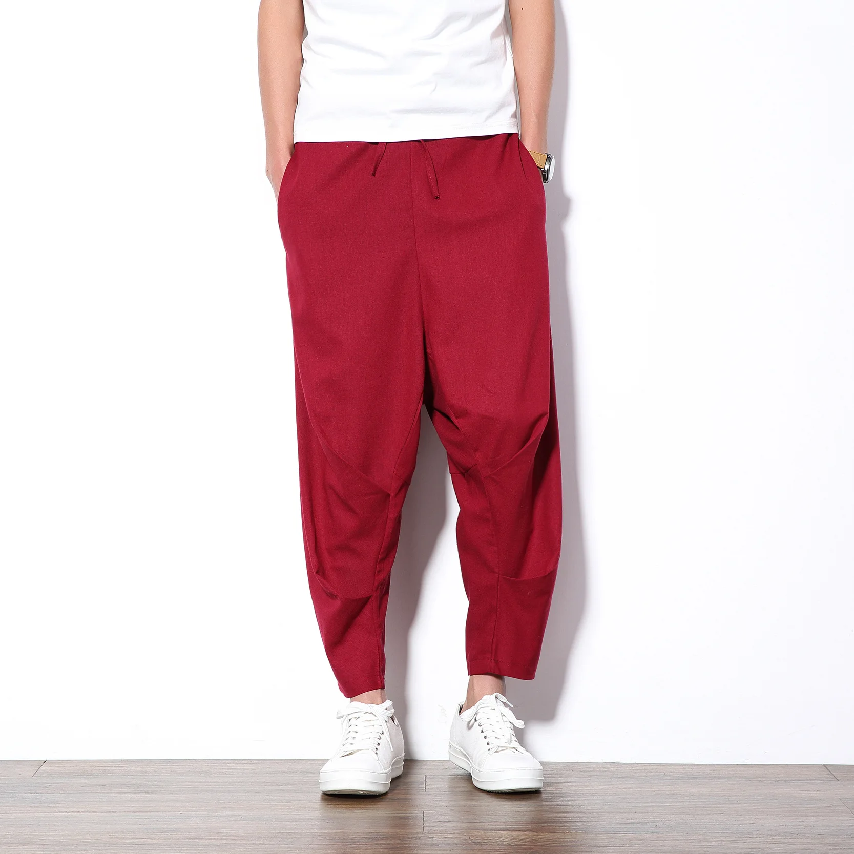 Новые модные брюки мужчины 2017 сезон: весна–лето принт простой ретро леггинсы