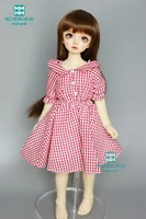 accessories for doll fits 43cm 14 bjd doll clothes fashion pink plaid dress long stockings