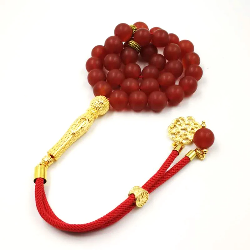Натуральный Матовый Браслет red agates Tasbih все новое мусульманский мужской браслет