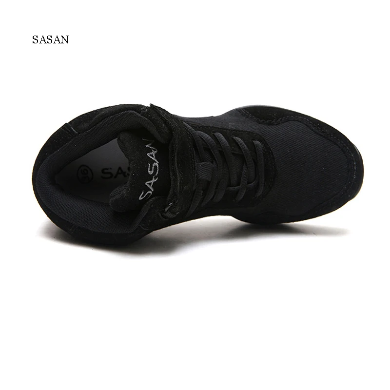 Sneakers Ballroom Latin Dance Shoes Woman SASAN 8803 Modern Shoes Slip-up Breathable Odorization Adult Canvas Black heel 5.5cm
