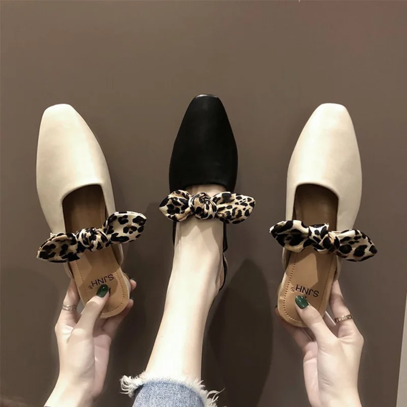 Модные женские шлепанцы на высоком каблуке 2 5 см с леопардовым принтом и