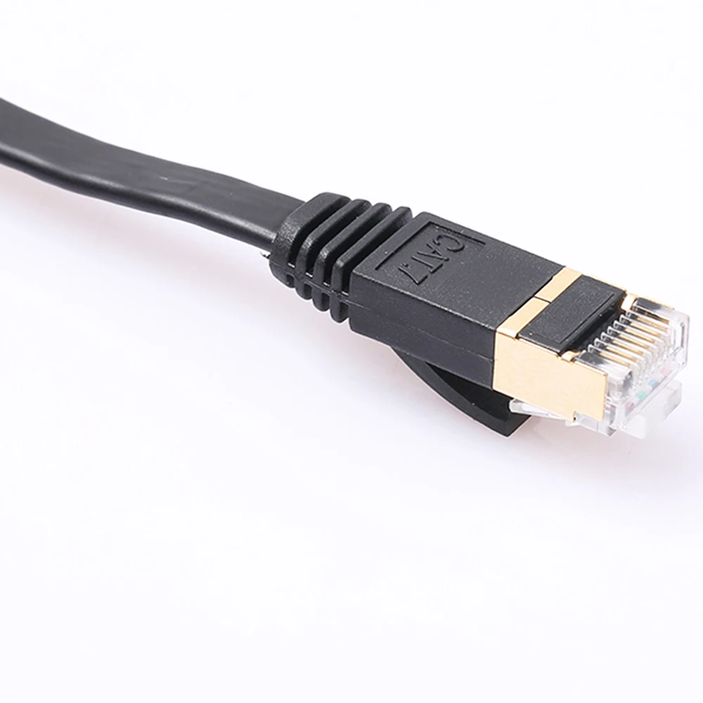 Выдвижной Ультра Плоский позолоченный Ethernet кабель cat 7 10 Gigabit RJ45 для модемного