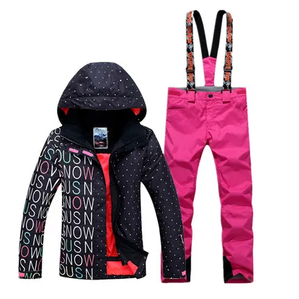 Женский зимний лыжный костюм GSOU уличная Толстая теплая спортивная дышащая