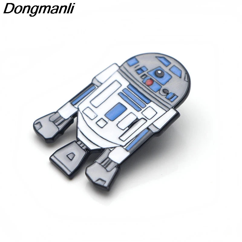 P3044 Dongmanli крутой робот R2D2 металлические эмалированные булавки и броши для женщин и мужчин нагрудные булавки рюкзак сумки шляпа значок подарки