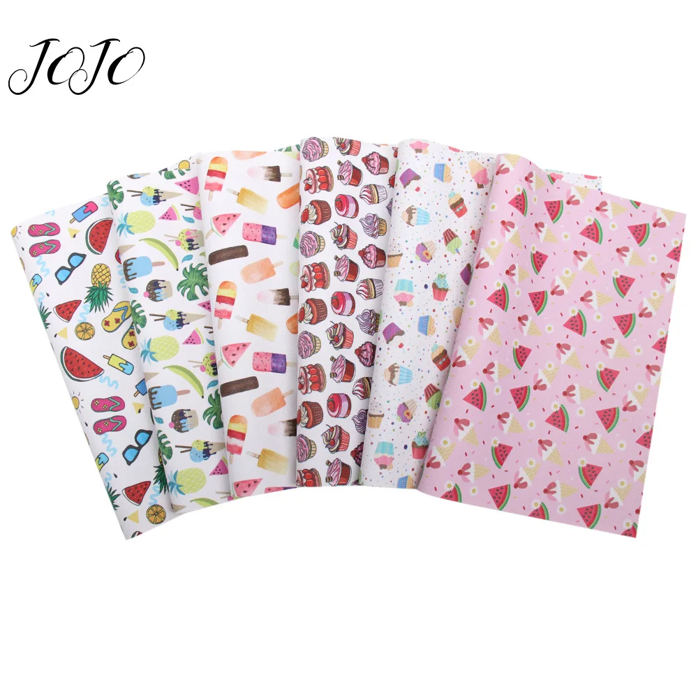 JOJO банты 22*30 см 1 шт. искусственная кожа для рукоделия Фруктового мороженого печатный лист для рукоделия самодельные Луки домашний декор