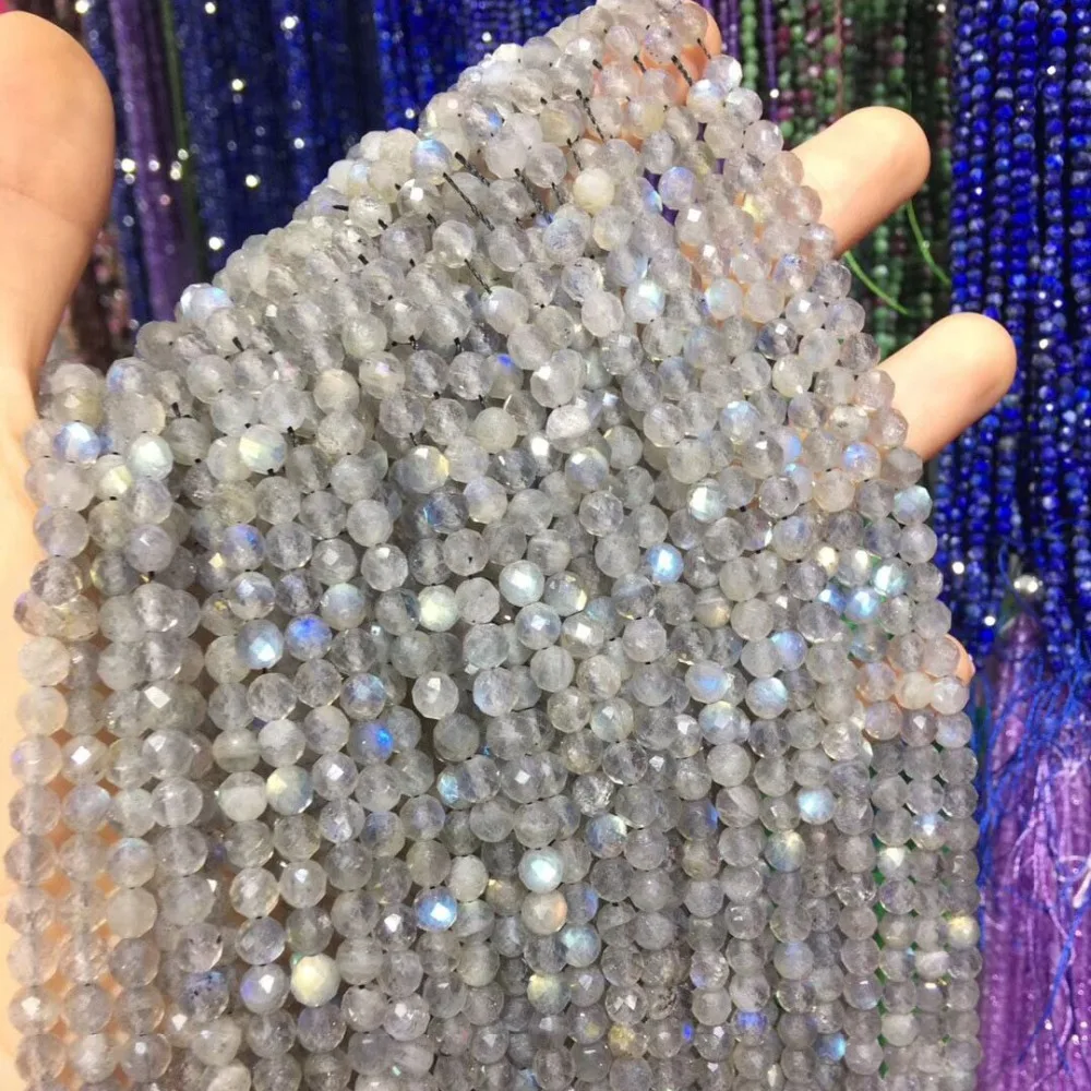 Маленькие бусины из натурального камня, бусины из Лабрадорита, 2 мм, 3 мм, 4 мм, разделенные бусины для изготовления ювелирных изделий, ожерелья, браслетов своими руками