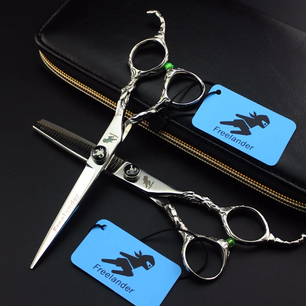 

Freelander 6.0'' professional Japan 440c silver scorpion handle hairdressing scissors for barber or home use