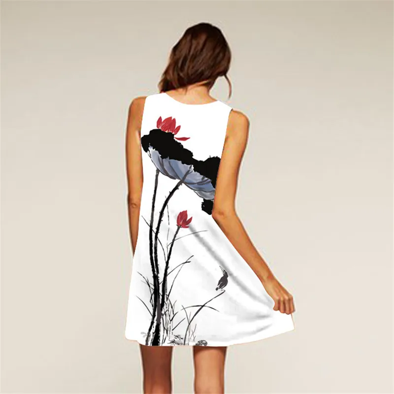 Цельнокроеное женское платье с цветочным принтом офисные Клубные вечерние