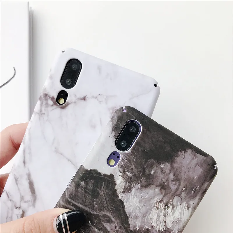 Чехол для телефона LANCHE Marble Матовый Жесткий чехол из поликарбоната Huawei P20 Lite P30 Pro