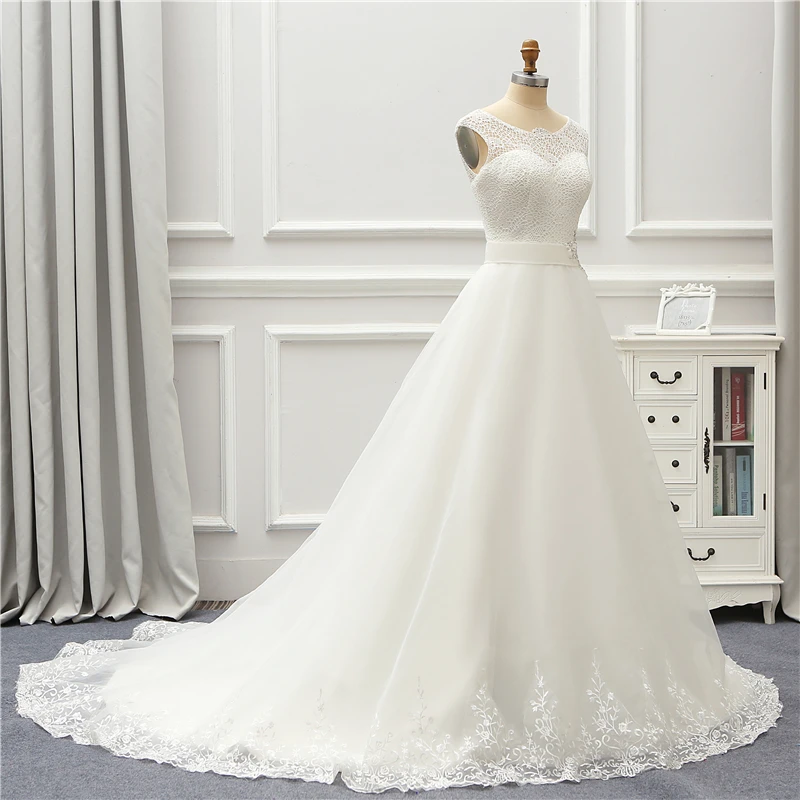 Жанна любовь Тюль свадебное платье Аппликация Кружева Robe De Mariage JLOV75998 Линия Vestido De Noiva Brida платья свадебное платье