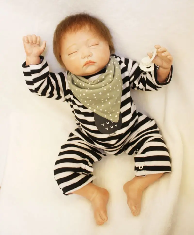 53 см Bebe Reborn boy 3/4 силиконовые спящие мохеровые куклы Playmates подарки на день рождения