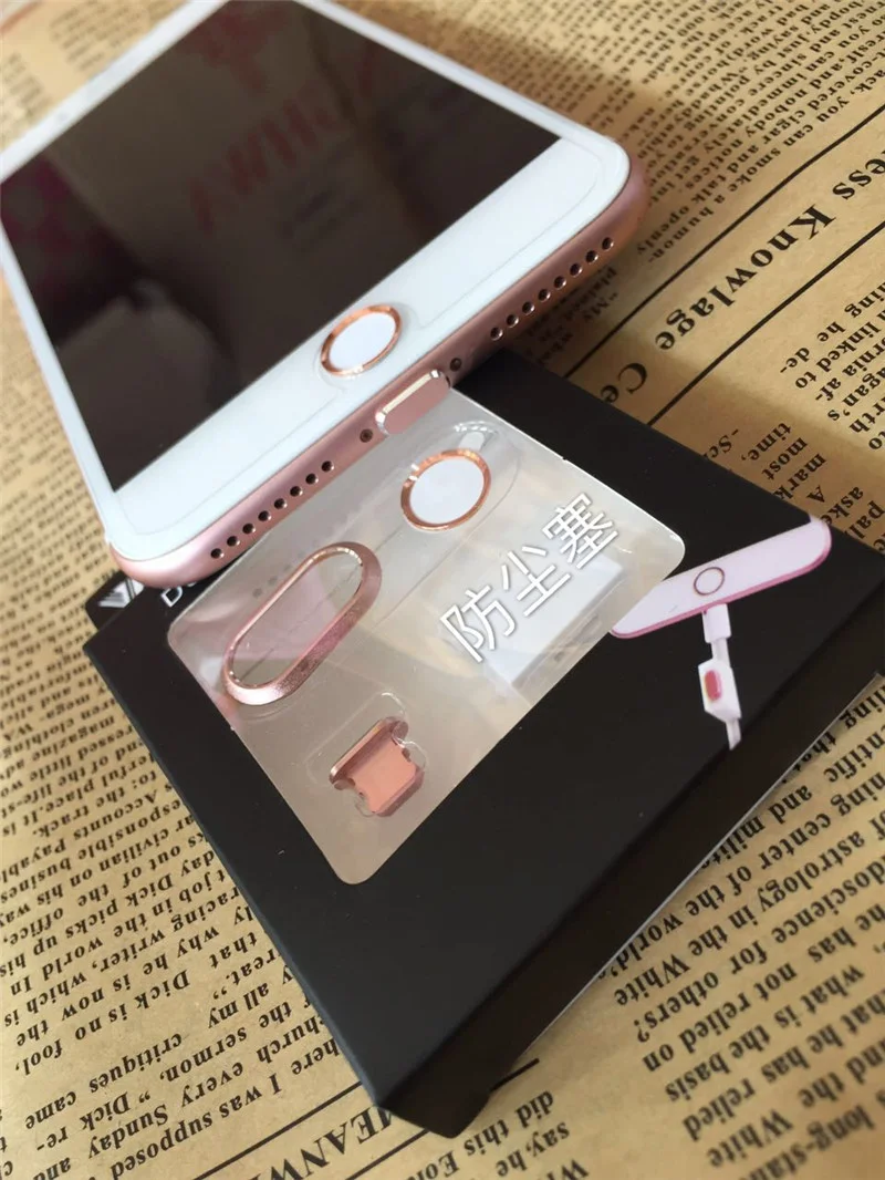 Модные пылезащитные заглушки для Iphone7 8 Plus Кнопка отпечатка пальца наклейки