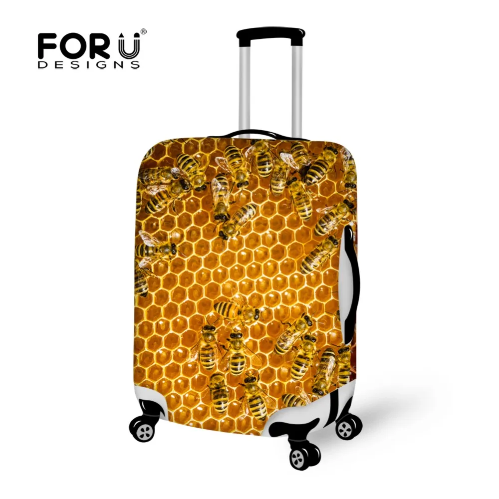 Защитный чехол для чемодана брендовый дизайнерский эластичный с принтом пчелы и