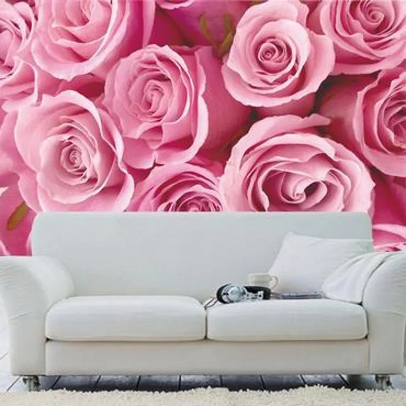Пользовательские 3d стерео обои современные короткие гостиной диван Розовые розы