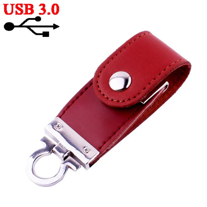 JASTER USB 3,0 Металлический кожаный брелок usb флеш-накопитель карта памяти Флешка 4 ГБ 8 ГБ 16 ГБ 32 ГБ 64 ГБ cutomer логотип подарок U диск - Цвет: Brown