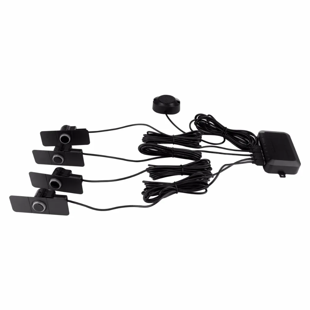 AOZBZ Авто парковочный радар сенсор s обратный резервный радар системы с 4 шт. плоский датчик и регулируемый высокий/Низкий звуковой зуммер