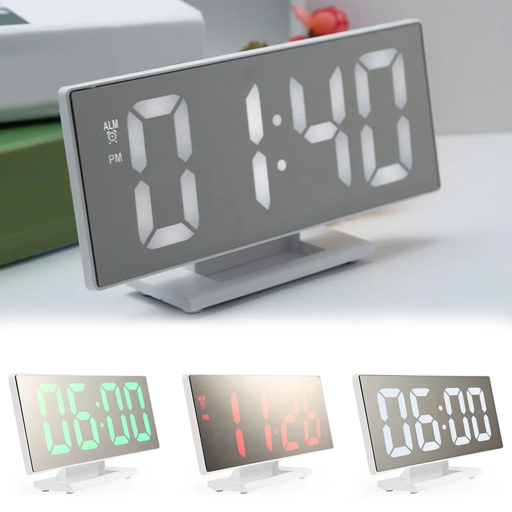 Led Table USB Decor Multifunction Large Screen Mirror Snooze Digital Desktop Alarm Clock | Дом и сад