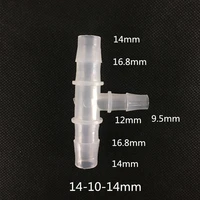 14 10 14mm plastic reducing tee plastic pipe connector hose connector pipe fittings