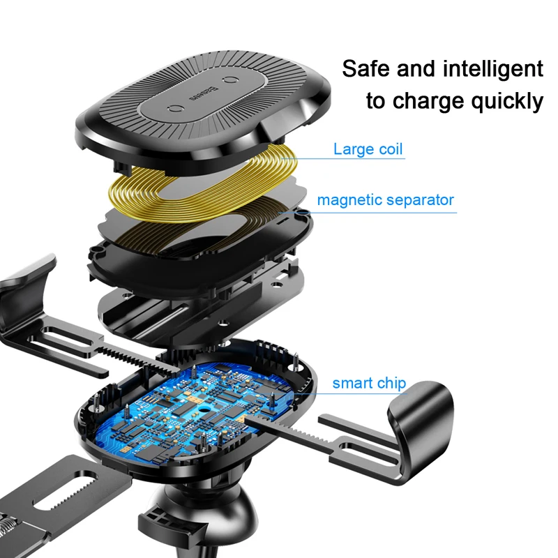 Baseus 10 W QI автомобильное беспроводное зарядное устройство для iPhone X 8 samsung Galaxy S9