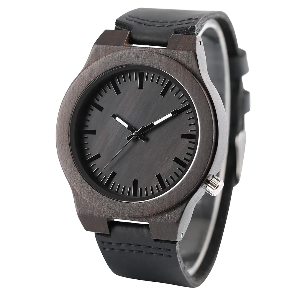 Ремешок из натуральной кожи крутые Креативные мужские наручные часы сандаловое