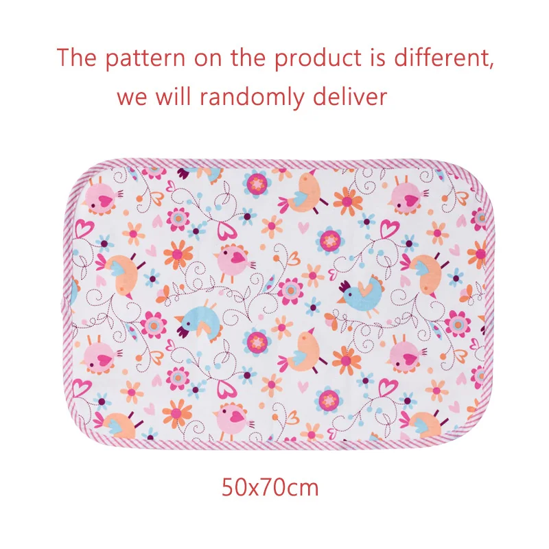 M 50x70cm Pink Пеленальный Коврик для младенцев, моющийся Водонепроницаемый Матрас С мультипликационным принтом, пеленальный коврик, коврики, подушка, многоразовые пеленки - Цвет: M 50x70cm Pink