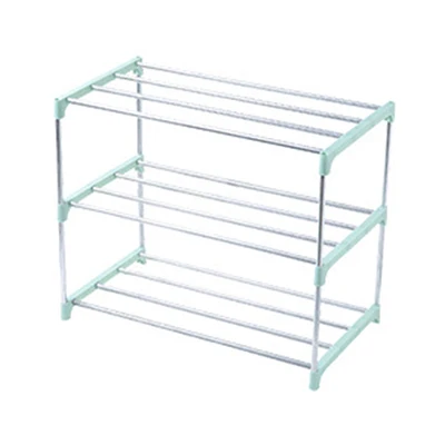 green 3 layer Домашняя сборочная полка для обуви DIY, усиленный многослойный шкаф для обуви, экономит место, простая стойка для хранения, полка для прихожей, дверей, обуви - Цвет: green 3 layer