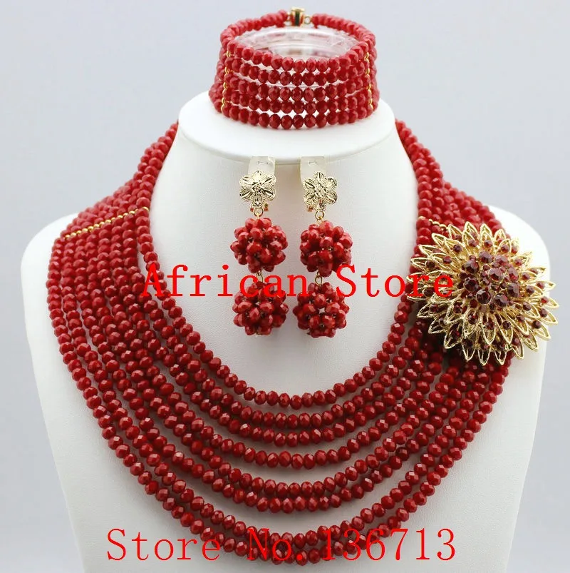 

Fashion African Handmade Beads Layer Jewelry Set Women Summer Winter Choker Necklace Earrings Female Mother Party Gifts L012